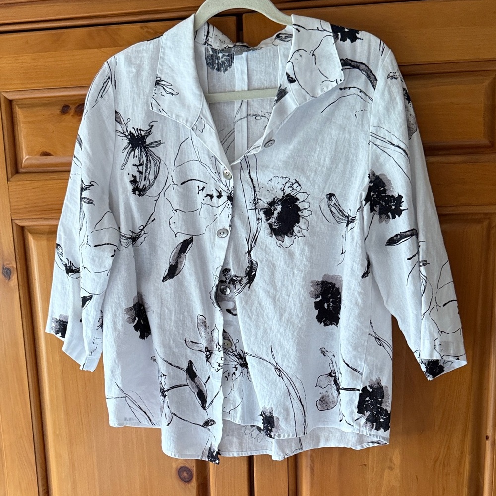 Habitat Black and White Floral Top